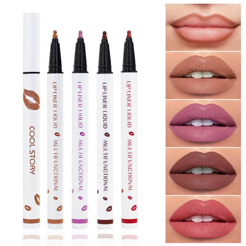 Cool Story Matte Liquid Lip Liner Pencil – Long-Lasting, Smudge-Proof Lip Stick for Bold, Defined, Natural-Looking Lips