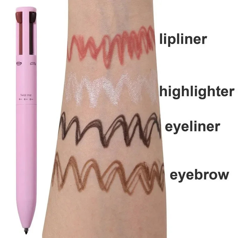 GlamDefine™ 4-in-1 Precision Makeup Pen – Eyeliner, Eyebrow, Contour & Lip Liner in One Long-Lasting Waterproof Tool